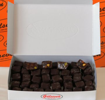 Antep Fıstıklı Bitter Çikolata Kaplı Lokum