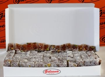 Çifte Kavrulmuş Hindistan Cevizli ve Antep Fıstıklı Lokum 1000Gr